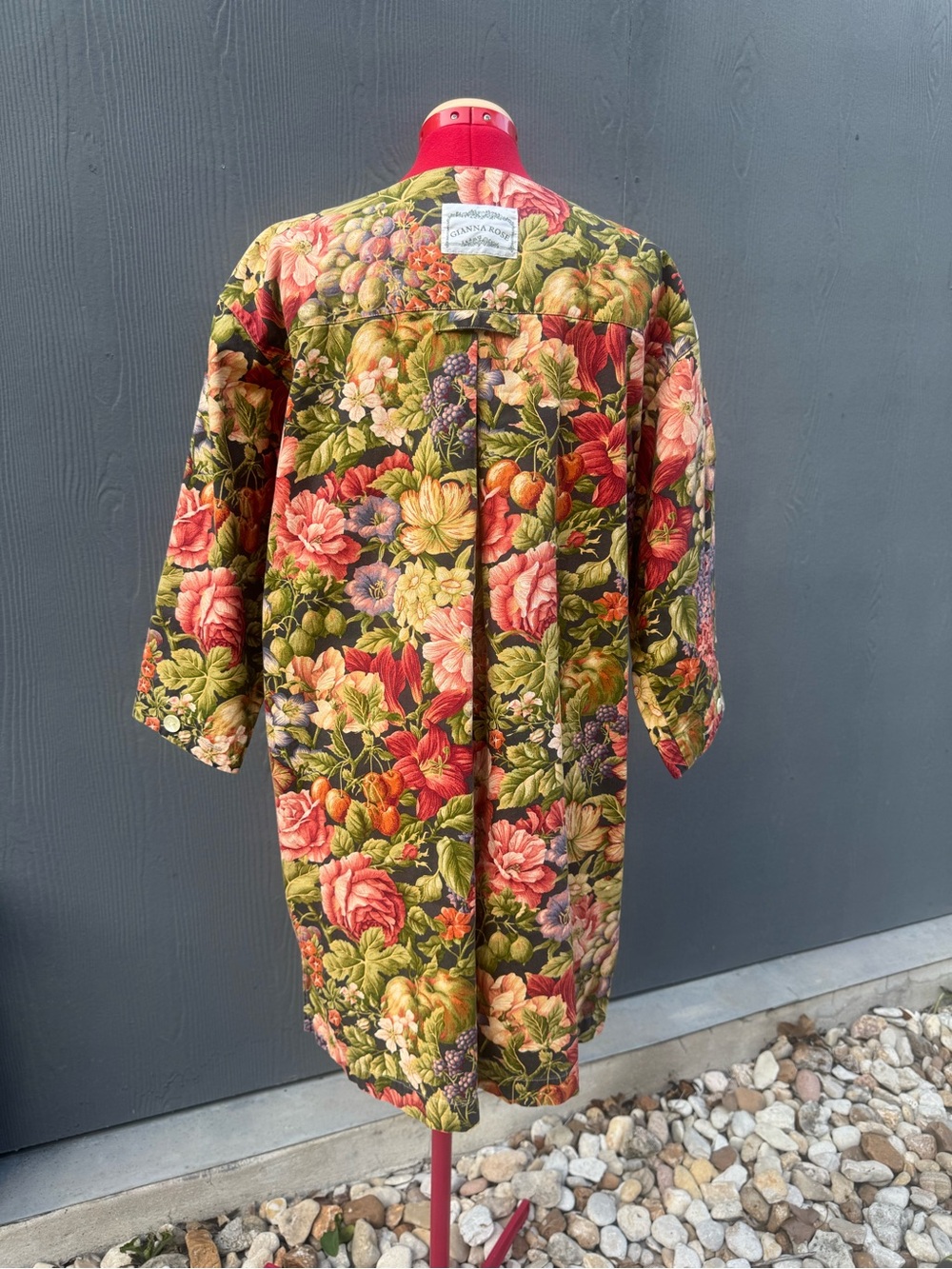 Gianna Rose 90s Floral Tapestry Utility Work Coat Size LG - Picture 4 of 16